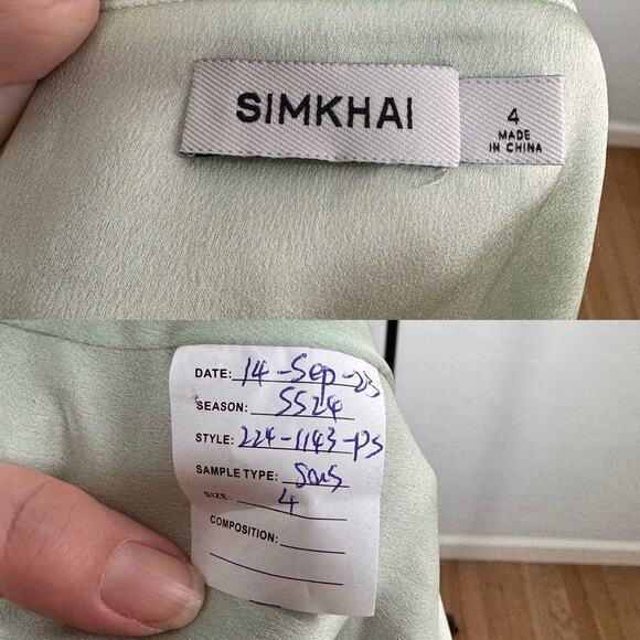 Jonathan Simkhai Frankie Mini Dress Green Sequins Gradient Party Cocktail Size 4 - Picture 10 of 12